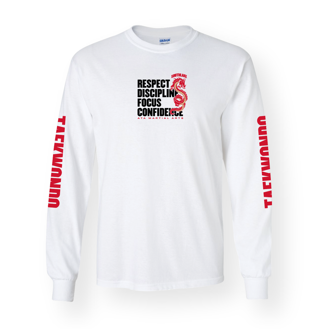 Action Unisex LS Tee in White