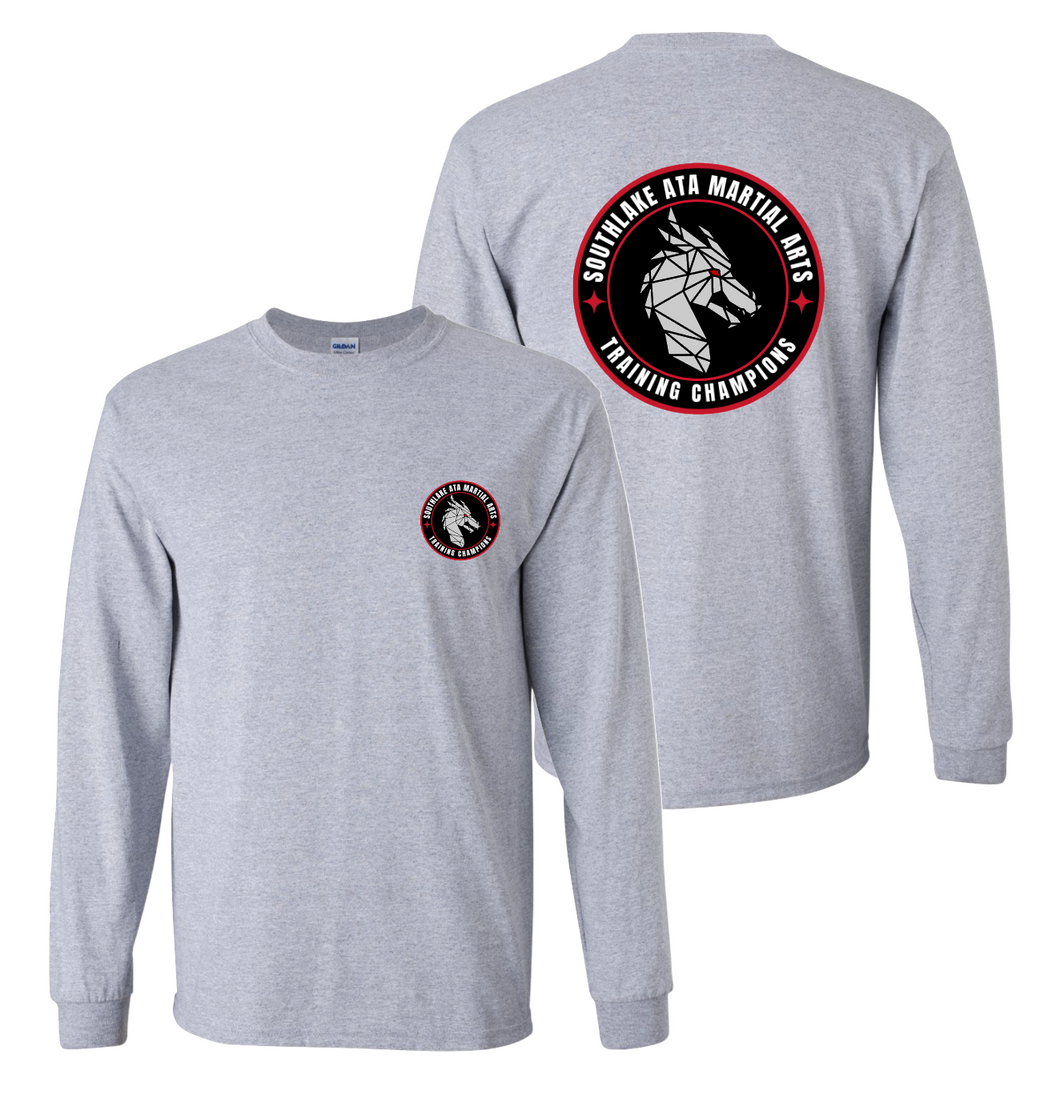 Training Champions Unisex LS Tee in Grey Htr