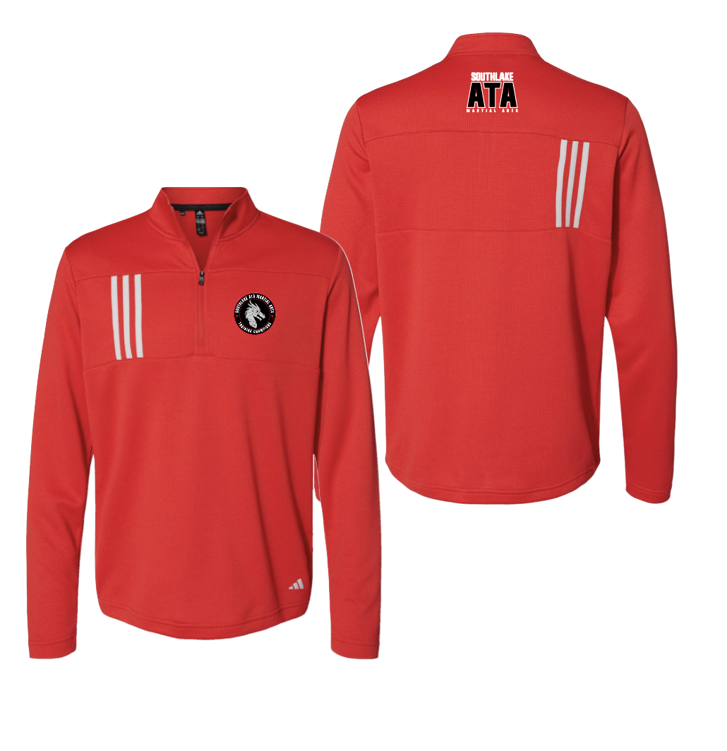 Intention Waffle 1/2 Zip Pullover in Red by adidas
