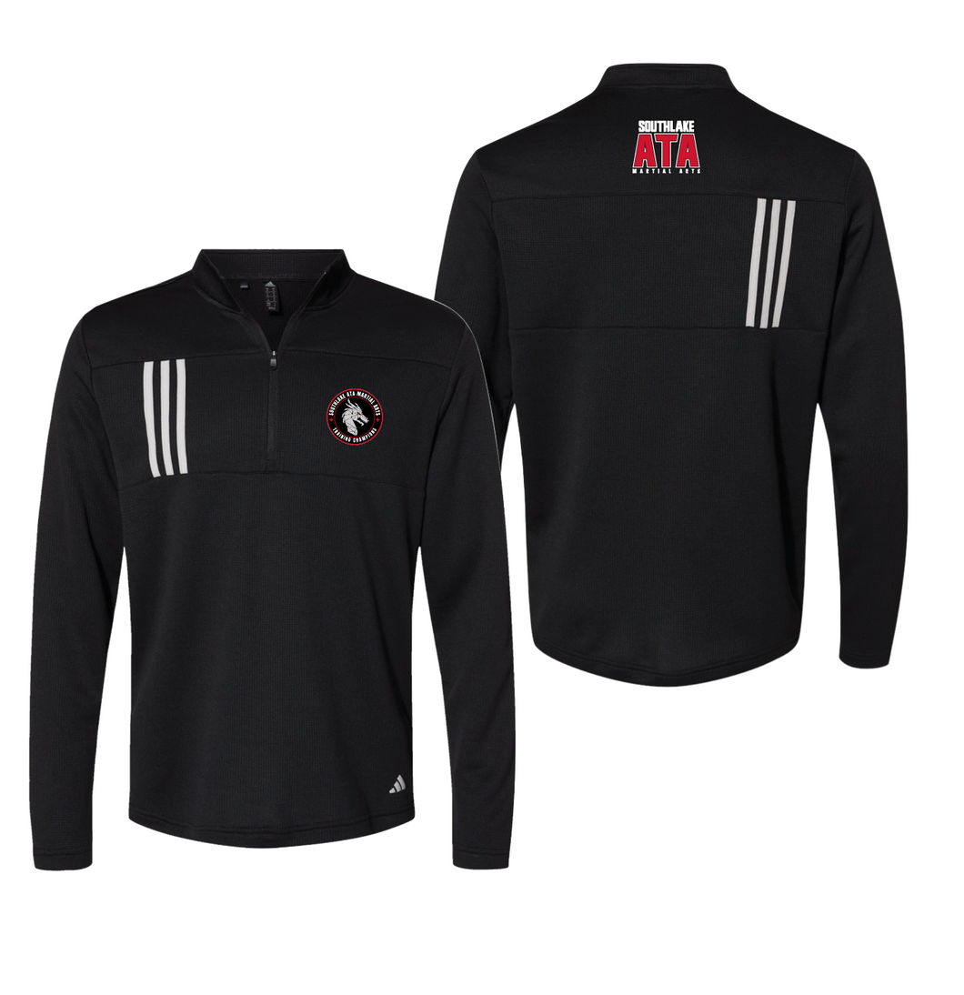 Intention Waffle 1/2 Zip Pullover in Black by adidas