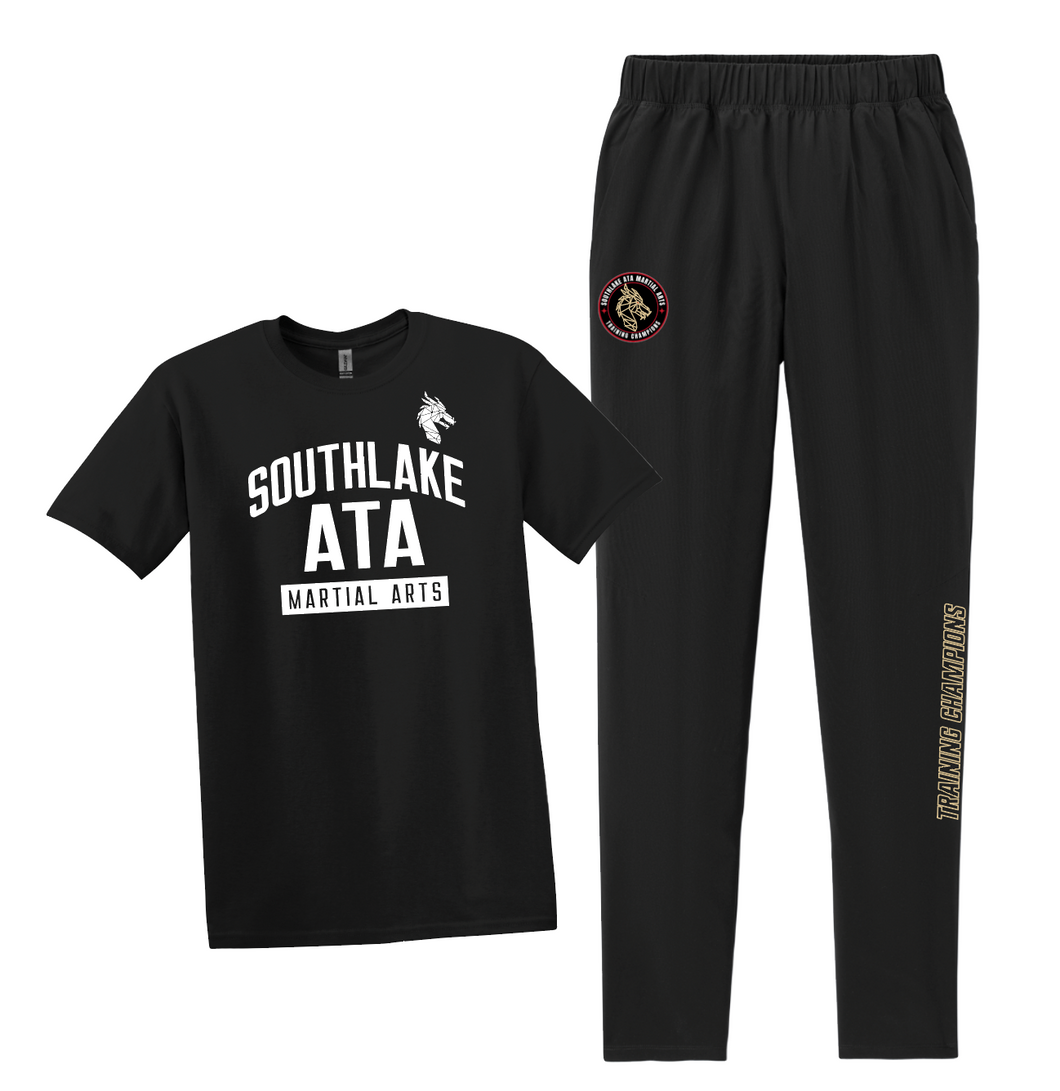 Lockdown ELITE BUNDLE : Tee + Training Champs Elite Pants in Black